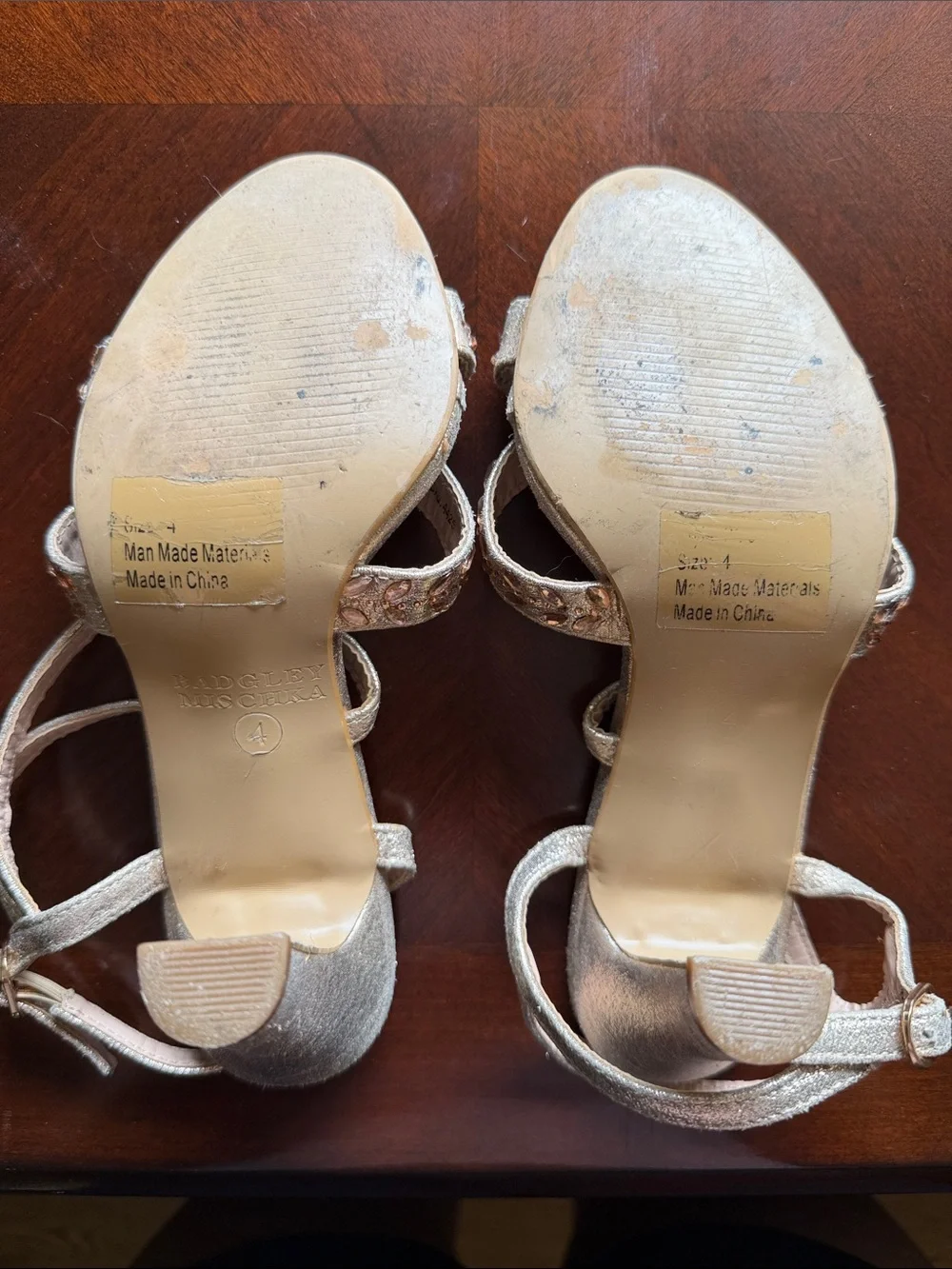 Badgley Mischka Rose Gold Dress Sandals